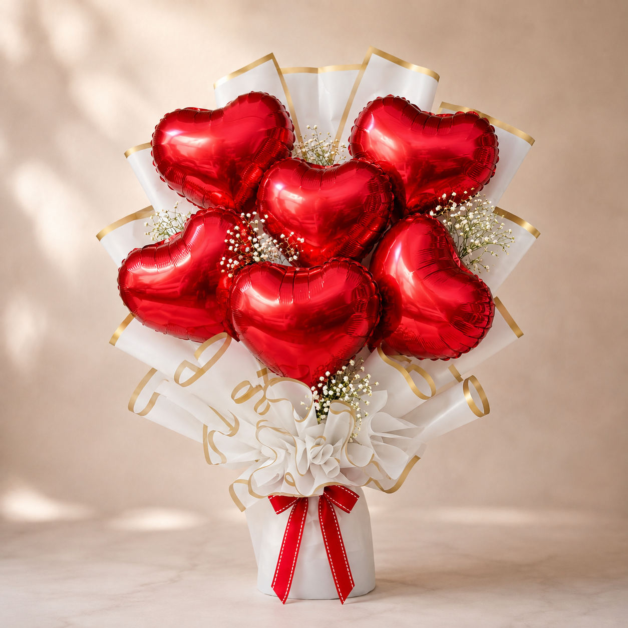 Red Heart Balloon Bouquet