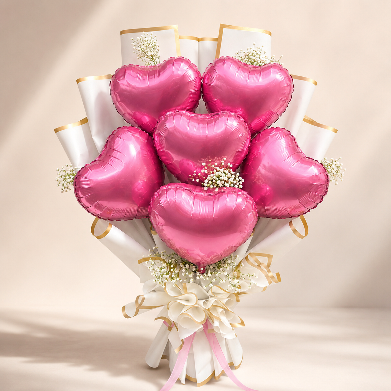 Pink Heart Balloon Bouquet